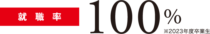 就職率 100% ※2023年卒業生