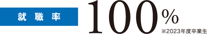 就職率 100% ※2023年卒業生