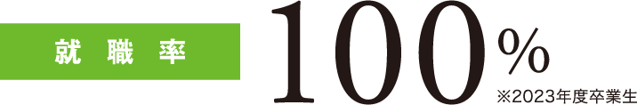 就職率 100% ※2023年卒業生